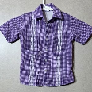 Purple Kids Checkered Shirt